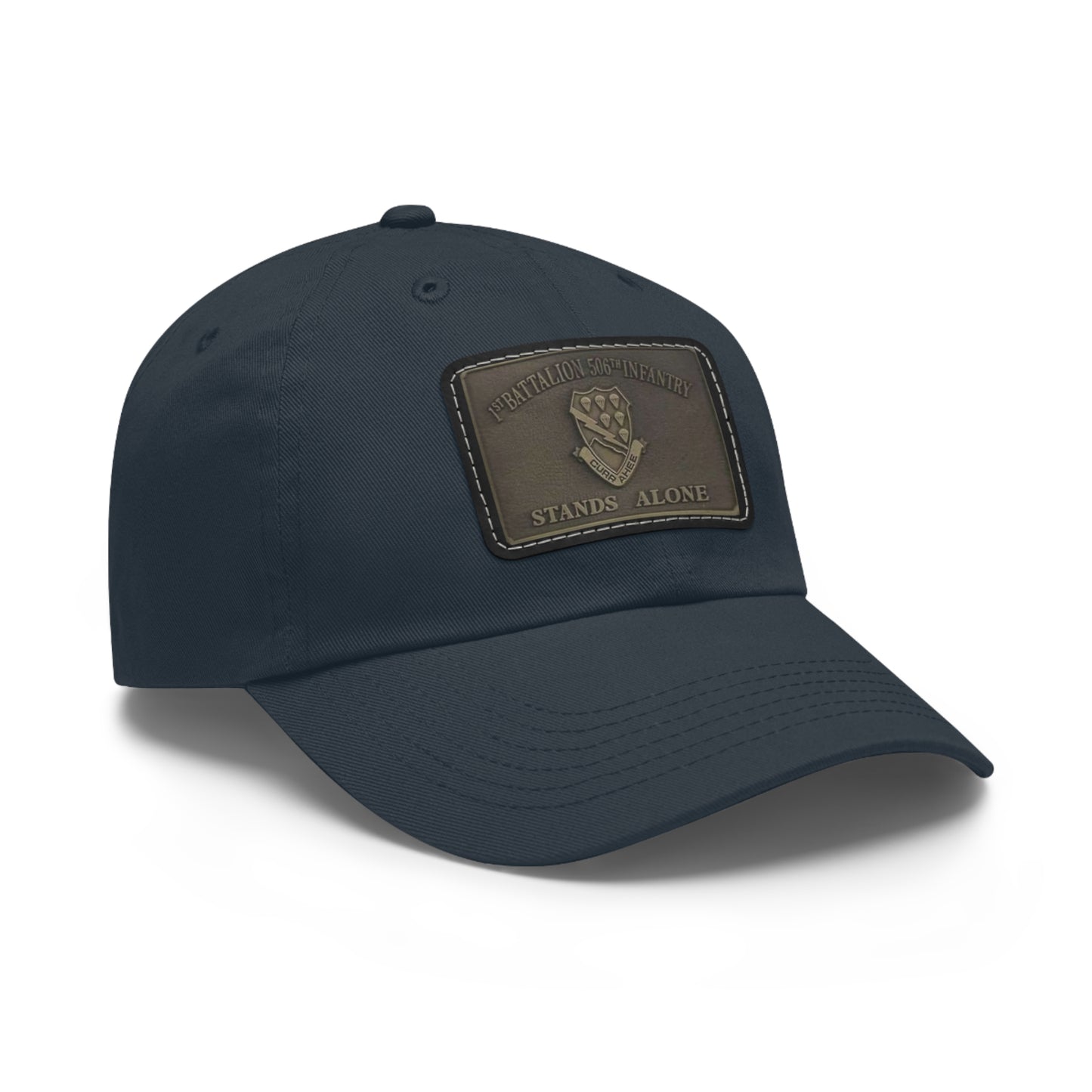 DUI leather Dad Hat with Leather Patch (Rectangle)