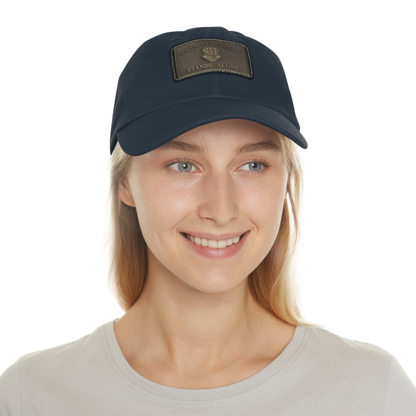 DUI leather Dad Hat with Leather Patch (Rectangle)