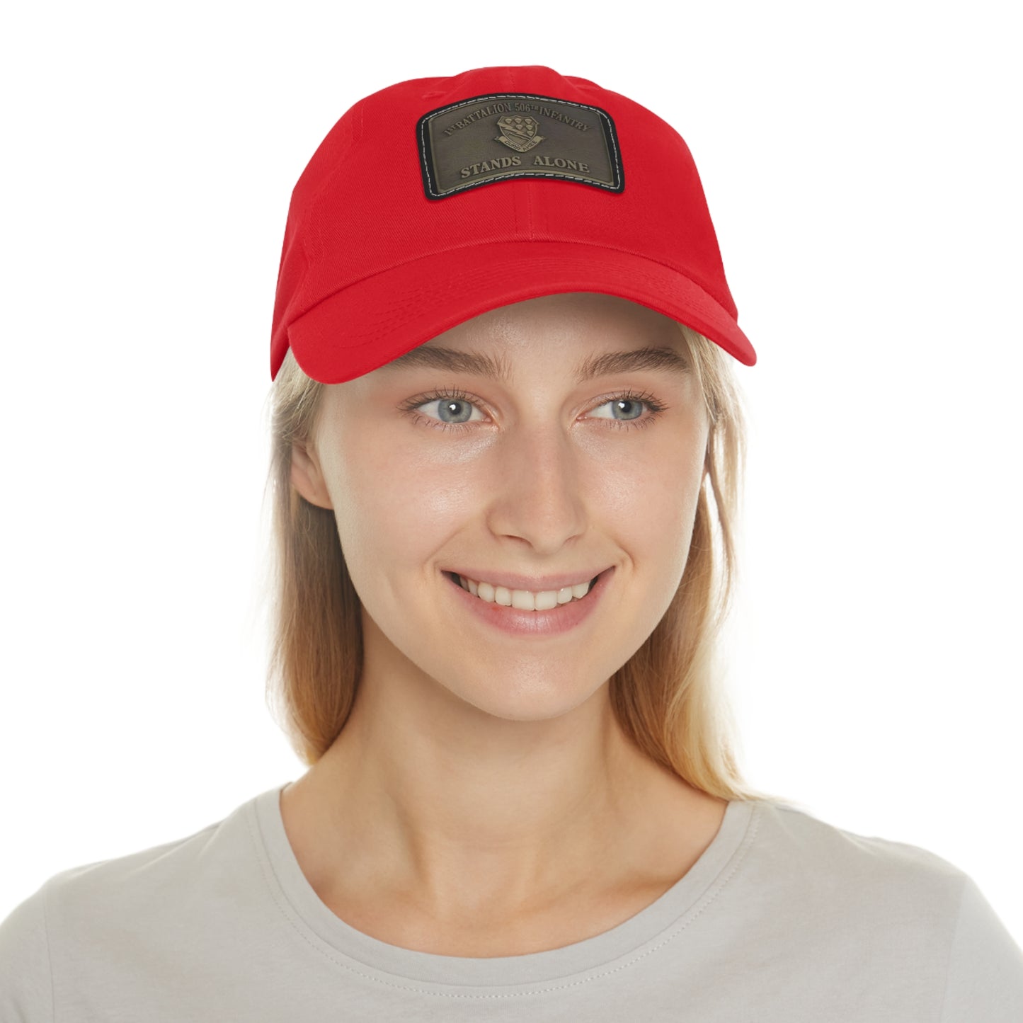 DUI leather Dad Hat with Leather Patch (Rectangle)