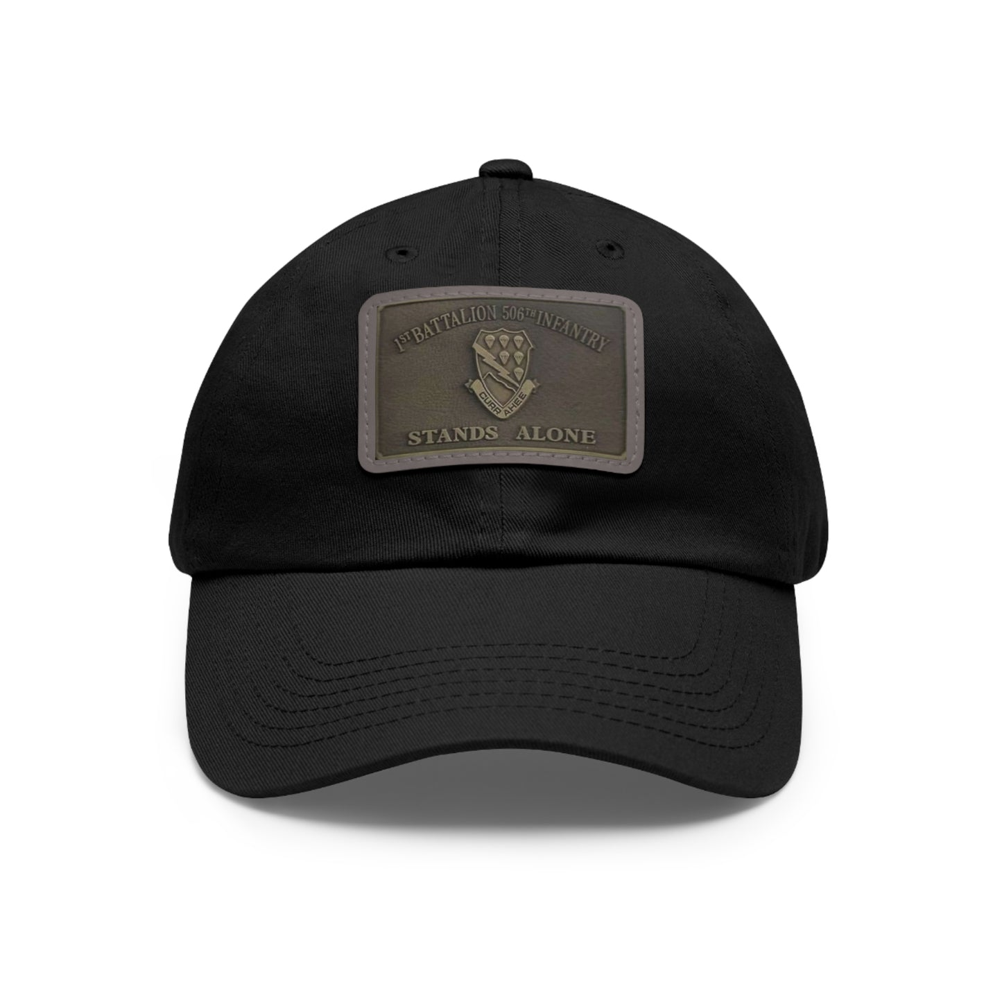 DUI leather Dad Hat with Leather Patch (Rectangle)