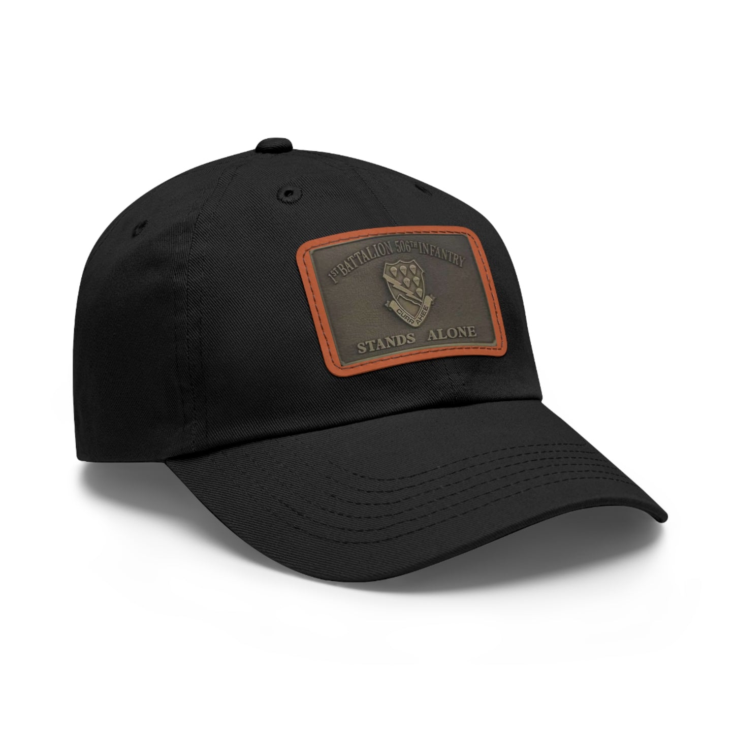 DUI leather Dad Hat with Leather Patch (Rectangle)