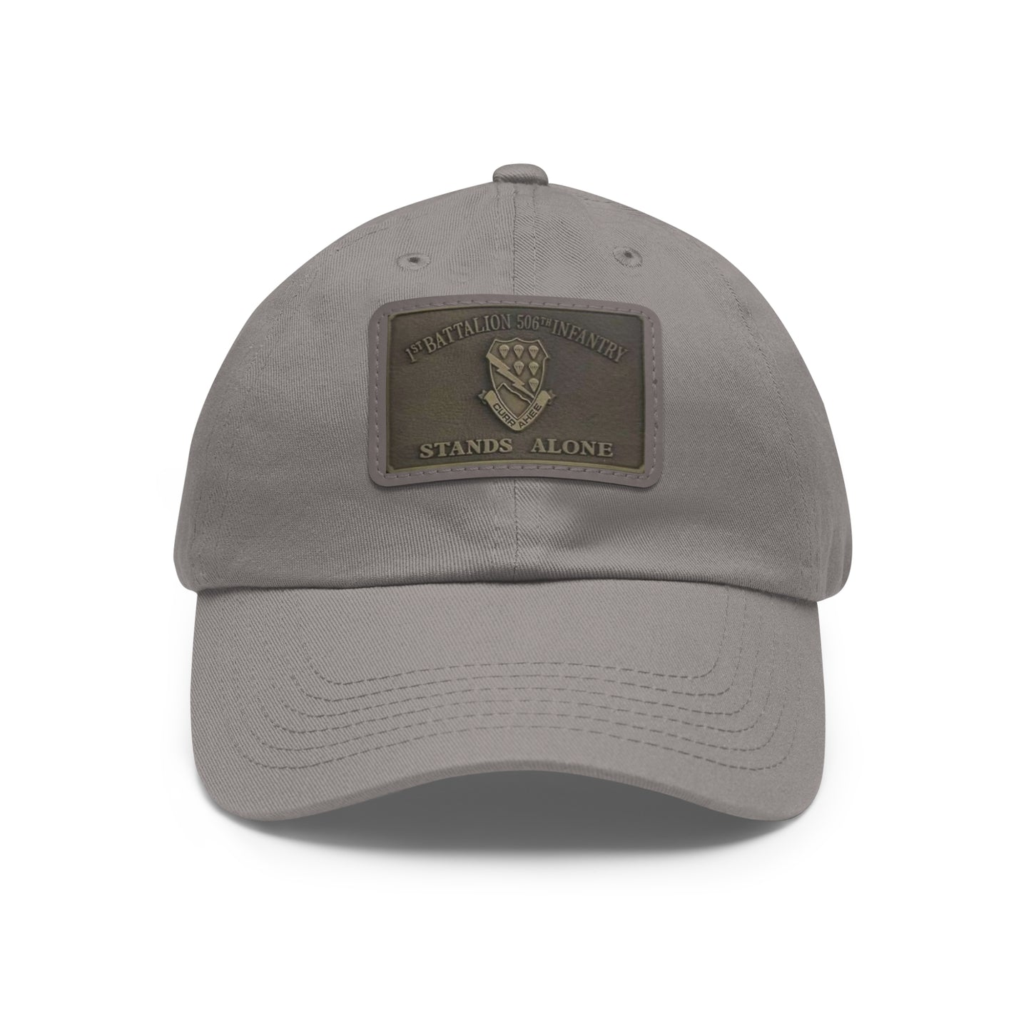 DUI leather Dad Hat with Leather Patch (Rectangle)