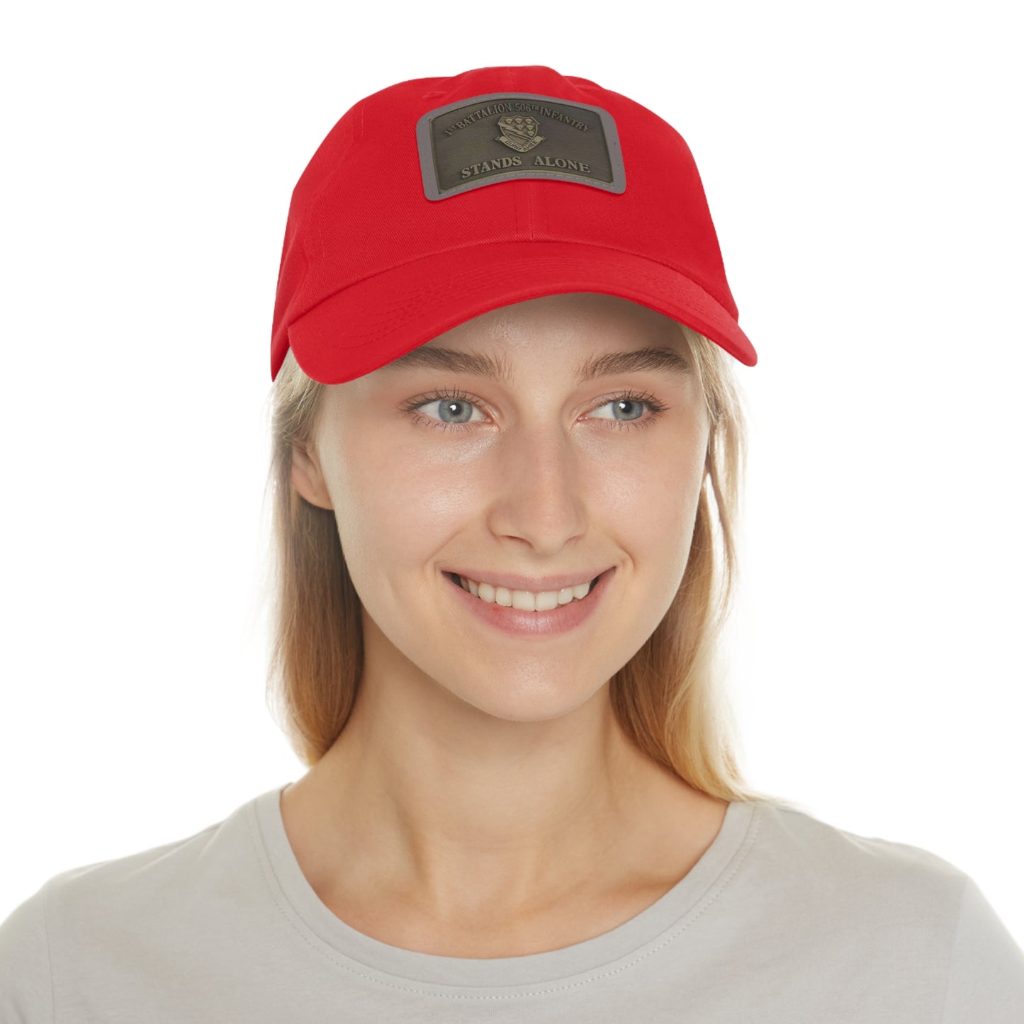 DUI leather Dad Hat with Leather Patch (Rectangle)