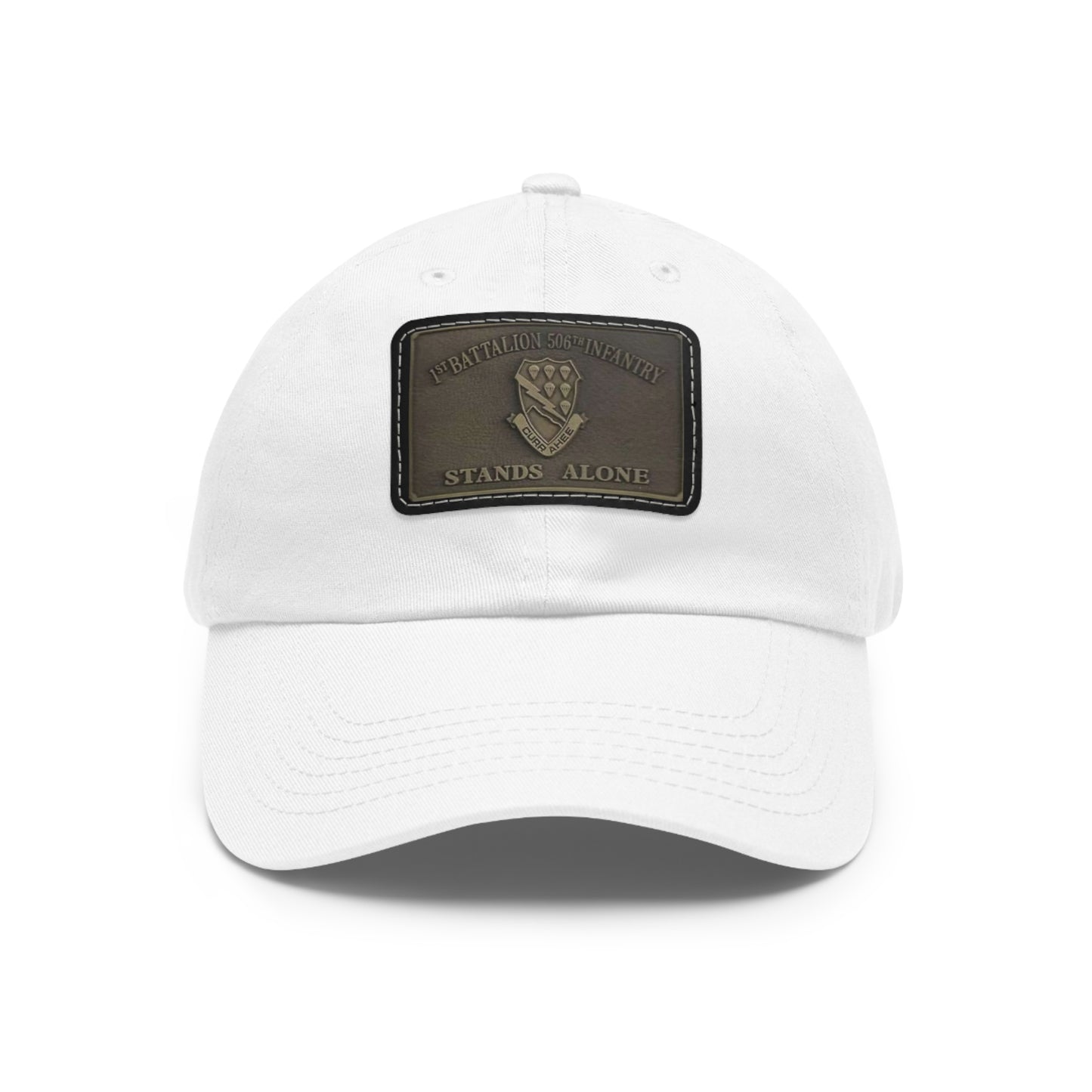 DUI leather Dad Hat with Leather Patch (Rectangle)