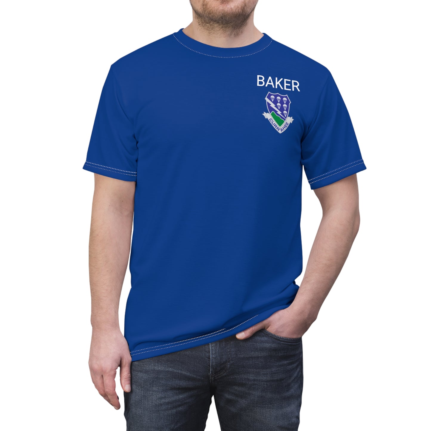 Baker Company throwback PT Unisex Cut & Sew Tee (AOP)