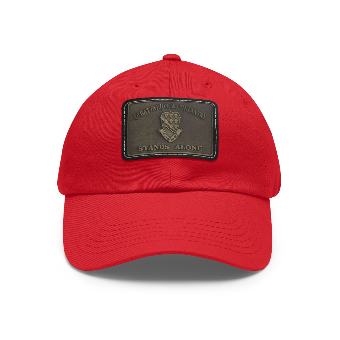 DUI leather Dad Hat with Leather Patch (Rectangle)