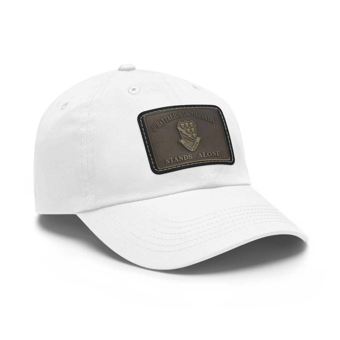 DUI leather Dad Hat with Leather Patch (Rectangle)