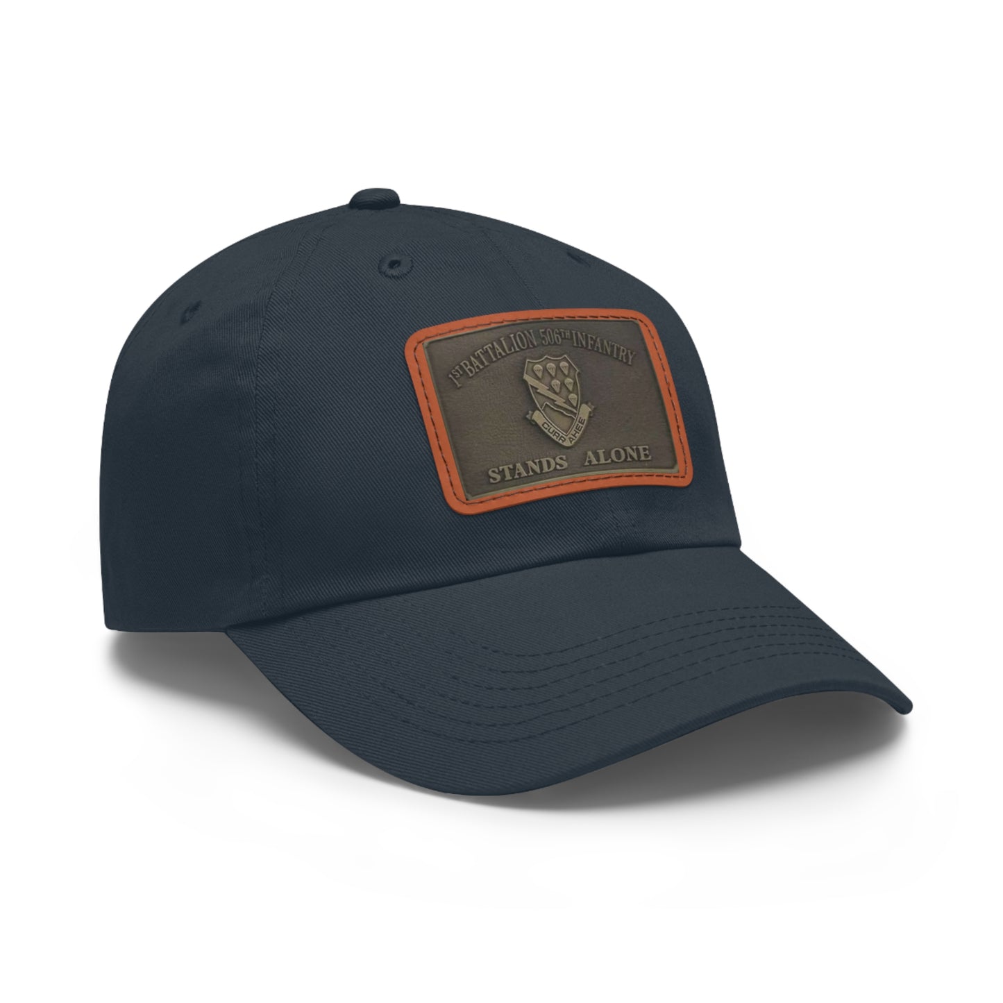 DUI leather Dad Hat with Leather Patch (Rectangle)