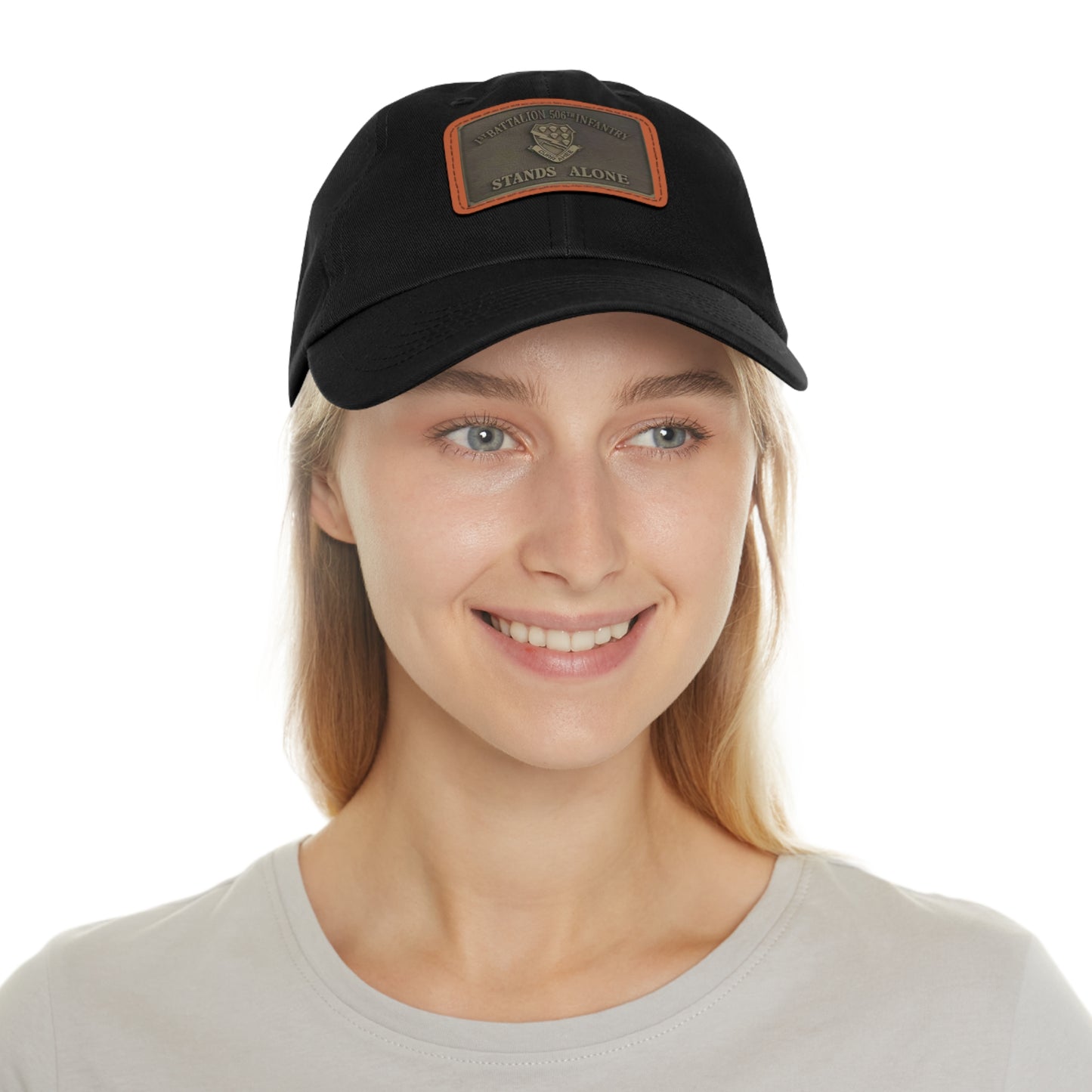 DUI leather Dad Hat with Leather Patch (Rectangle)